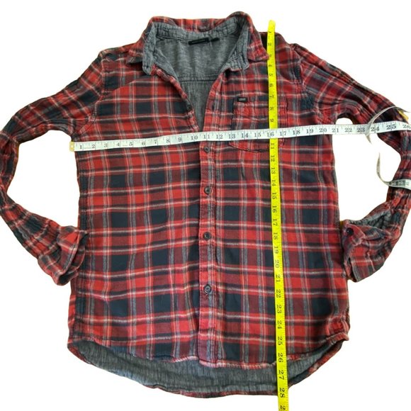 Vans Women's Plaid Flannel Long Sleeve Shirt Red Gray Black Size M - Picture 10 of 16